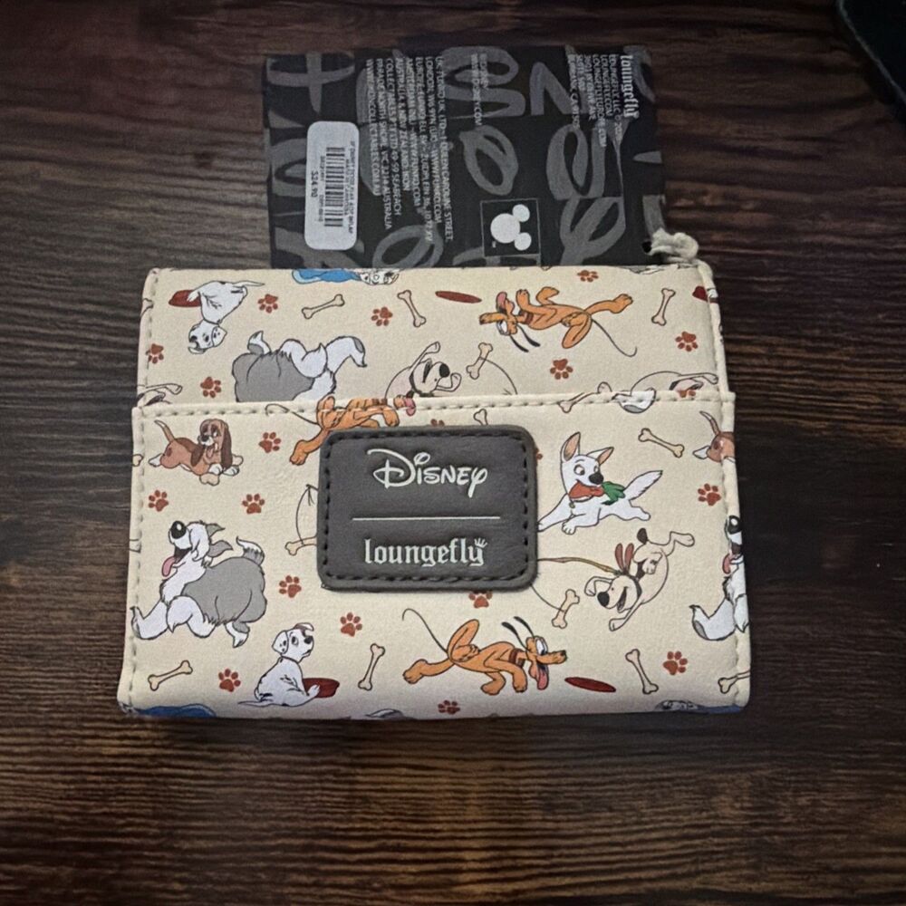 Loungefly Disney Dogs Play Mini Snap Flap Wallet New - Picture 2 of 3